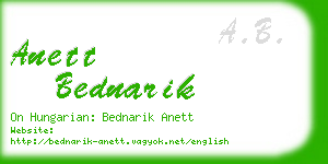 anett bednarik business card